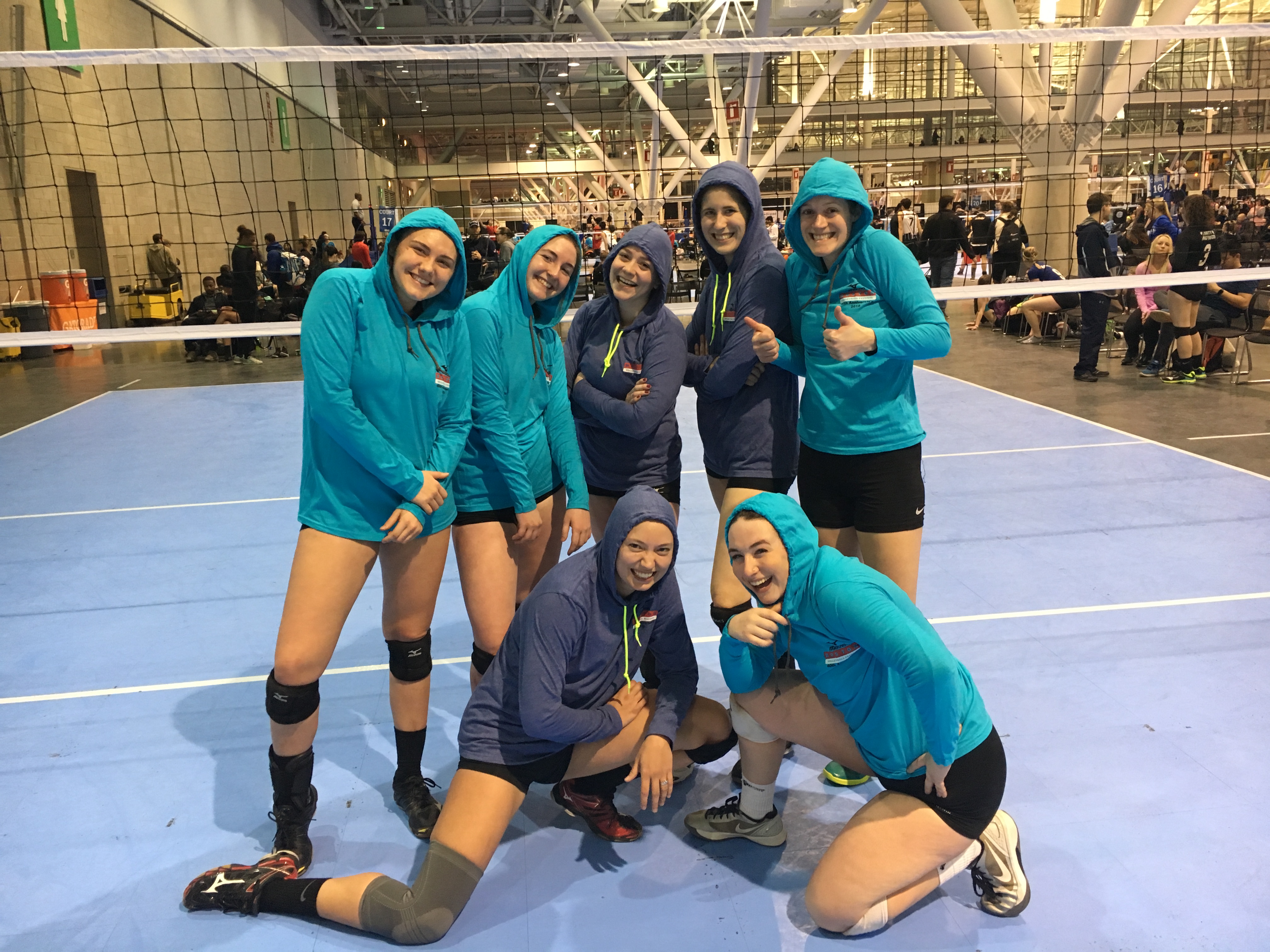 Net Results beat Just Keep Swinging in the Women’s USAV B at the BCEC